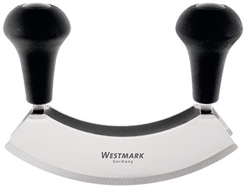 Westmark Mezzaluna Fleischmesser, Edelstahl, Doppelklinge, 17,8 cm (schwarz)