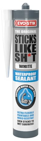 EVO-STIK Sticks Like Sh*t Waterproof Sealant White - 290ml - All-Purpose | Mould resistant