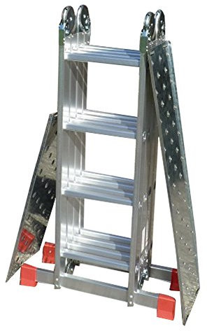 4x4 Rung - 4.75m (15'7) Superior Superior Latest 'Big Red Foot' Multi Purpose Ladder with Free Extra Strong 2-Part Platform - Free Next Working Day Delivery!