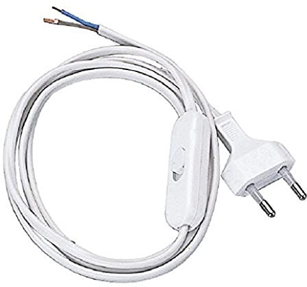 Polypool cavo per alimentazione abat-jour 250v~, Blanc, 1,5 m