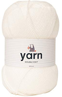 KORBOND DK White Yarn - 100g Acrylic Wool - Lightweight, Hypoallergenic & Durable Double Knit Crochet Yarn Knitting Wool (290m Total)
