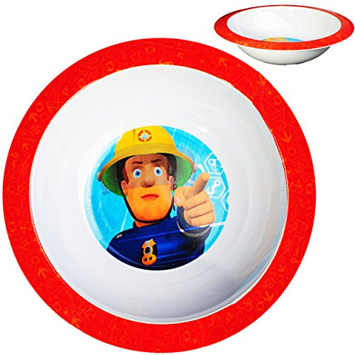 alles-meine.de GmbH Müslischale/Suppenteller/hoher Teller - Feuerwehrmann Sam Jones - Ø 16 cm - aus Melamin/Kunststoff - BPA frei - tiefer Frühstücksteller/Eßteller -..