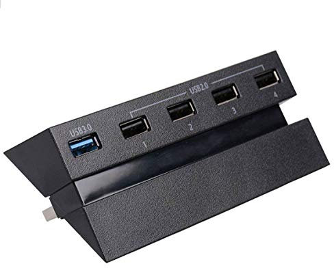 DollaTek 5 Porte HUB per PS4, USB 3.0 Caricabatterie ad Alta velocità Splitter Espansione per Console PS4, Non per PS4 Slim, PS4 PRO