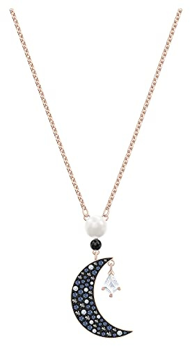 Swarovski Symbolic pendant, Moon and star, Multicoloured, Rose gold-tone plated