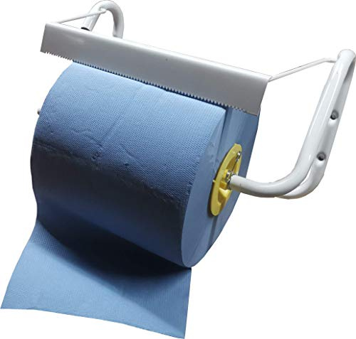 1 Wandhalter in Weiss & 1 Rolle Putzpapier 2 lagig 22x38cm Putztuchrolle