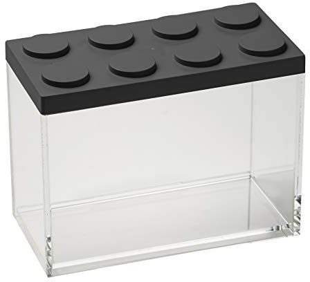 OMADA Contenitore per Alimenti Rettangolare da 2L e Coperchio Mattoncino | Barattolo Rettangolare 20x10x H15,5 cm, Contenitore Trasparente, Ideale per Dispensa, Collezione Brickstore