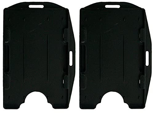 Ausweishalter, doppelseitig, Hartplastik, für 2 Karten, vertikal und horizontal, Schwarz, 10 Stück