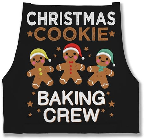 Shirtracer Schürze - Weihnachtsschürze - Erwachsene - Christmas Cookie Baking Crew I Lebkuchenmännchen I Lebkuchen Männer I Gingerbread Man I Lebkuchenmann - 85x69 - Schwarz - backschürze cookies