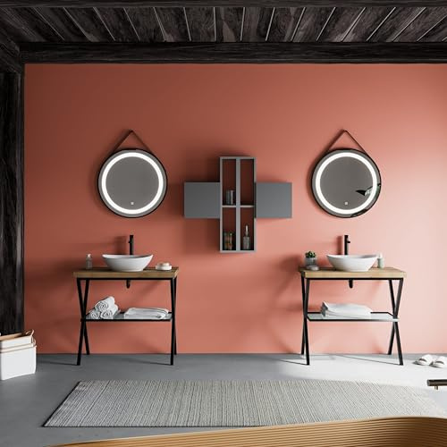 Kiamami Valentina Mobile Bagno Industrial 160cm 2 Cavalletti Metallo