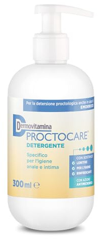 Dermovitamina Proctocare Detergente Intimo - Igiene Intima anche in caso di Emorroidi - Sapone Intimo Lenitivo e Rinfrescante - Con Vitamina E e Proteine d'Avena - Deterge con Delicatezza - 300ml