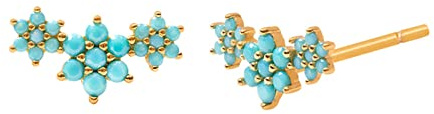 Ayoiow Ohrstecker Mädchen, Echt Silber Ohrringe Damen Blume mit Zirkonia Ohrringe Gold Ohrschmuck Frauen
