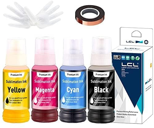 LCL 400ML Sublimationstinte Nachfüllpackung für Epson EcoTank ET-2700 ET-2750 ET-2751 ET-2756 ET-3700 ET-2850 ET-2856 for Heat Transfer Mug,Tumbler,T Shirts(Autofill/Upgrade Version/ICC Free)