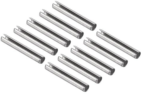 QUARKZMAN M3x20mm 304 Acciaio Acciaio Rotolo Perni x 10pz Intaglio Molla Rotolo Perni Perni Fissaggi per Casa Miglioramento & Riparazione, Lavorazione Meccanica, [Argento Tono]