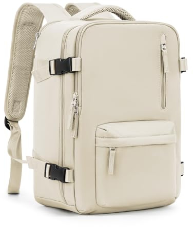 Handgepäck Rucksack 40x30x20 für Ryanair Reiserucksack Wasserdichter Unter Dem Sitz Handgepäck Rucksack Flugzeuge Reisetasche Weekendertasche Wanderrucksack Lässiger Tagesrucksack,B5-Beige