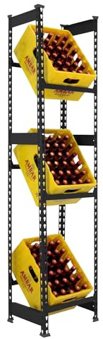 Simonrack Getränkekistenregal, 6 Kästen, Flaschenregal, Getränkekistenhalter, Kistenregal, Antracite - Simonbottle