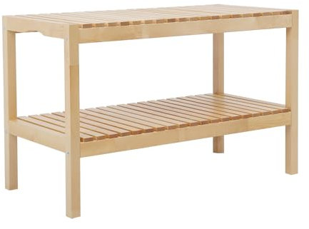 Homeke Natural Birch Wood Tiered Shelving Units Floor Storage Unit Wooden Corner Shelves Plant Stand Racks (model 5)