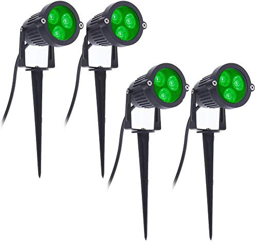 JANZU 4Pcs LED Garden Lights 3W 220V Faretto per Esterni con Spike IP65 Lampada Decorativa per Giardini da Giardino Impermeabile Verde
