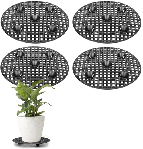 ORFCP 4 stycken blomkruksställ blomkruka underlägg dränage Mesh, växtstativ, dräneringsgaller, plast blomkruka nätdynor gallermatta rund för lnnen-balkong utomhus trädgård, 30 cm