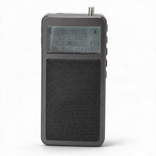 Radio de Bolsillo FM Personal Portátil, Radio Bluetooth de Mano, con Batería Recargable, Conector para Auriculares Estéreo, Retroiluminación, Configuración de Despertador, para