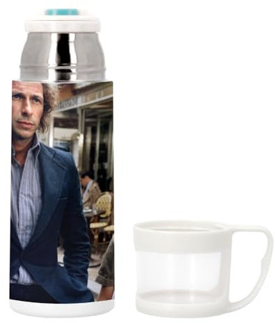 Bouteille thermo en Inox avec Tasse Intégrée - Pierre Richard Le Jouet Film Francais Comedie 1976 Paris - 350ml - Bouteille Isotherme