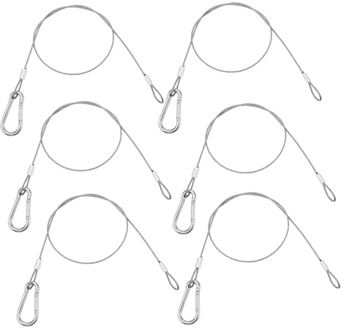 6 cables de acero inoxidable plateado con ojales para bicicleta, motocicleta, muebles, jardín, 6 unidades