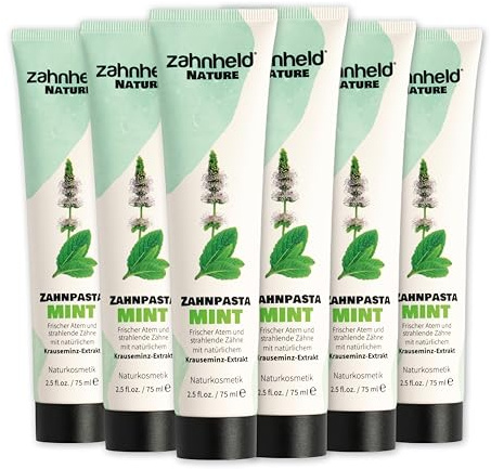 Zahnheld Nature Mint Zahnpasta mit Fluorid, 75ml, vegan, ohne Mikroplastik | Zahncreme mit Krauseminz-Extrakt & Kokosöl für Zähne & Zahnfleisch, Zahnreinigung & Mundhygiene für frischen Atem