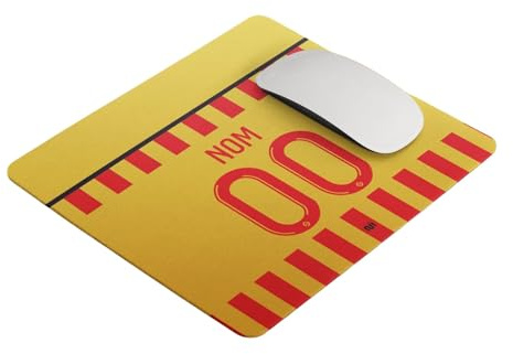 CS Tapis de Souris RC Lens, Design Maillot Domicile, Personnalisable, Jaune et Rouge