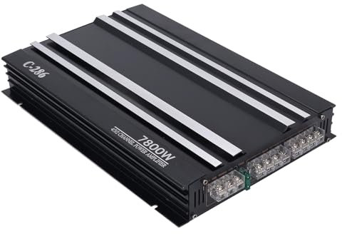 Amplificatore per Auto, Amplificatore Stereo a 4, Involucro in Lega di Alluminio, Classe AB, Amplificatore Automobilistico per Auto, Camion, Barca, UTV o Stereo per moto.