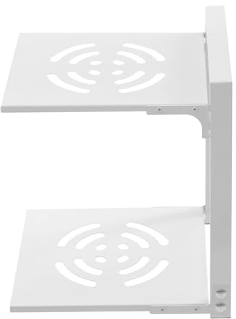 LOIRIIC 2 Tiers Pot Rack Organizer, Multi-function Pot Rack Double Layer,Kitchen Shelf Stand,Corner Storage Shelf Small for Pots Cutlery Home Pan Organizer 27 * 23 * 33cm (White)