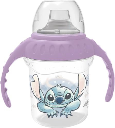 Tataway Mug de voyage 250 ml, design Disney Stitch, couvercle anti-goutte, portable.