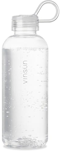 Vinsun Vattenflaska 650ml Transparent – Läckagesäker, Lämplig för Kolsyra, BPA-fri, Tritan – Lätt Drickflaska för Sport, Utomhus, Skola, Cykel | Lämplig för kolsyrade drycker, återanvändbar, lätt sportvattenflaska, cykelflaska