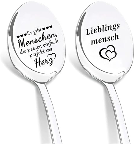 DIKARIYA Ich Liebe Dich Geschenke für Frauen Löffel mit Gravur Liebeslöffel | Kaffeelöffel mit Gravur Lieblingsmensch Jahrestag Geschenk für Sie Ihn Hochzeitstag Geschenke für Frauen Männer Partner Paare