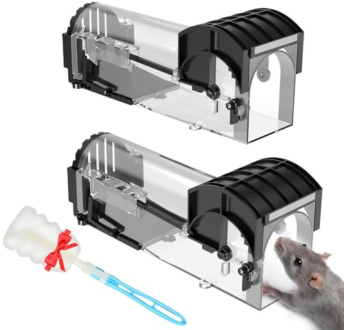 2 Pack Mouse Traps Humane Mouse Traps for Indoors Outdoors, Reusable Highly Sensitive Trap, Effective and Easy to Use Mouse Trapss for Home, Commercial, Residential