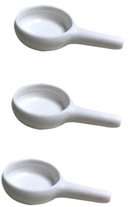 Toyvian 3 pezzi Piattini Portacandele in Ceramica Bianca con Manico per Aromaterapia Supporto Tealight e Vassoio Brucia Incenso Compatibile con Lampade Aroma e Scalda Cera Design Compatto