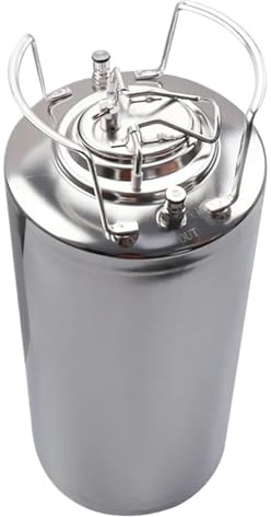 1 barile in acciaio inox da 5 galloni e 19 litri con chiusura a sfera, for birra artigianale, con manici, for birra alla spina, for vino