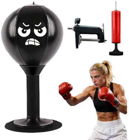 WIYETY Saco de boxeo de escritorio, saco de boxeo con ventosas fuertes y abrazadera de mesa, pelota de punching para oficina que alivia el estrés, pelota de punching de pie, regalos divertidos para