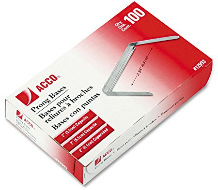 Acco Abheftstreifen, Basis, 7 cm Mitte, 100 Stück pro Packung 2 - Inch silber