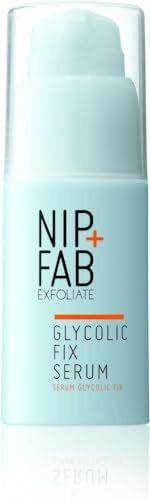 Nip + Fab Glycolic Fix Serum för ansiktet med aloe vera, glykolsyra, AHA anti-aging för fina linjer och rynkor, förfinar porer, hudtoning, 30 ml