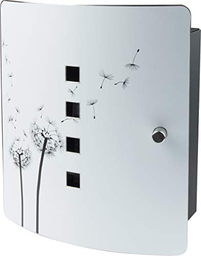 Burg-Wächter PUSTEBLUME 6204/10 Ni Dente di Leone Design Portachiavi, Nero/Acciaio Inossidabile, Maße (H x B x T): 240 x 210 x 70 mm