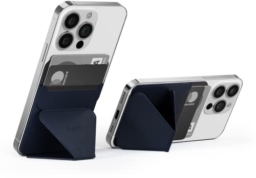 MOFT Soporte Adhesivo para teléfono, de Piel Vegana Soporte para Tarjetas de teléfono función Atril, diseño Delgado, Compatible con Todos los teléfonos Inteligentes iPhone Android (Azul Oscuro)