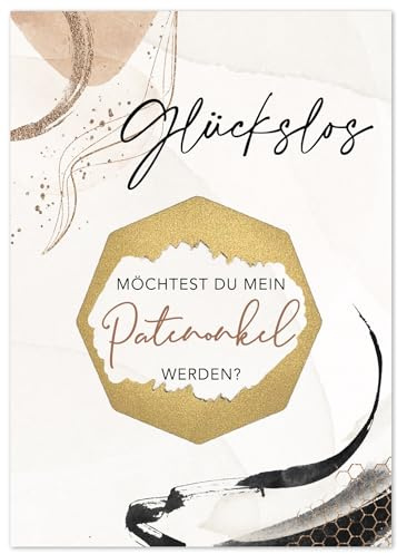 Joli Coon Rubbelkarte Patenonkel fragen, Willst du mein Patenonkel sein | 350g Designerpapier, fühlbare UV-Lack-Veredelung, für eine besondere Patenfrage, Premium-Papeterie