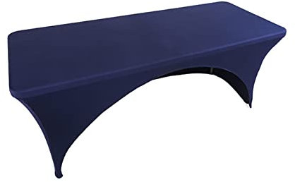 YLONN Strechhussen, Stretch Tischdecke, Hussen Bierzeltgarnitur Stretchhussen, Spandex Tight Fit, rechteckige Tisch Cover-dj, Messen, (Navy Blau,153x74x76 cm)