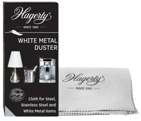 Hagerty White Metal Duster I 100% Baumwolltuch für die Reinigung von Edelstahl I Poliertuch I Putzlappen aus Baumwolle I Anti-Anlauf-Effekt I Für Gegenstände aus weißem Metall