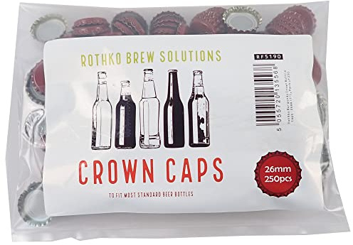 Rothko & Frost Burgundy Crown Bottle Caps - 26mm, Pack of 250