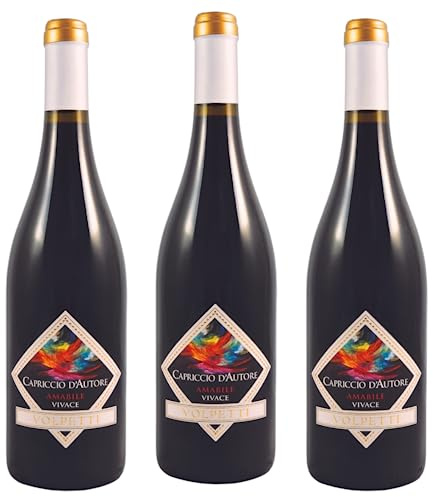 Rosso Vivace Amabile - Vino Frizzante Tipo “Romanella” - 3 Bott. da 750 ml