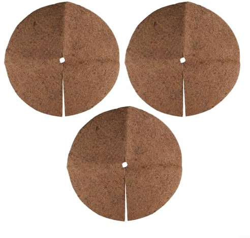 HEIBTENY Coconut Fibre Mat, Coconut Fibre Plant Protection, Reptile Coconut Pad, Mulching Ring Tree Protection Mat, Coconut Fibre Mulch Discs, Flower Pot for Plant Protection Mat, Trees and Plants (60