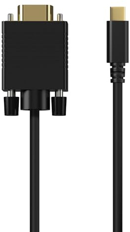 AISENS A109-0692 Konverterkabel, USB-C auf VGA, USB-C/M-Hdb15/M, Schwarz, 0,8 m