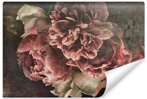 Muralo - Fototapete 3D Effekt - Selbstklebende Tapete 3D - Tapeten für Wohnzimmer Schlafzimmer - Fototapete selbstklebend - Abstrakte Farbe Pfingstrosen Motiv - Br.450cm x Hö.300cm