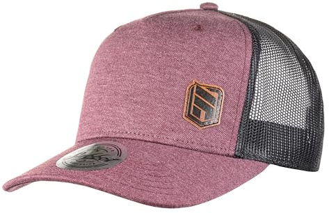 SABBOT Ezra Herren Snapback Cap, Damen Basecap, Outdoor Cap, Kappe mit Baumwolle und Elastan, Kappe, Modernes Design, Verstellbar, Atmungsaktives Netz (Burgunderrot)