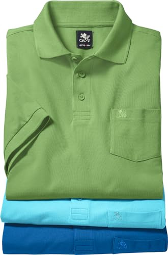 Otto Kern Poloshirt Herren 3er Pack, T-Shirt mit Polokragen aus 100% Baumwolle, Kurzarm, Bunt, Gr. XL